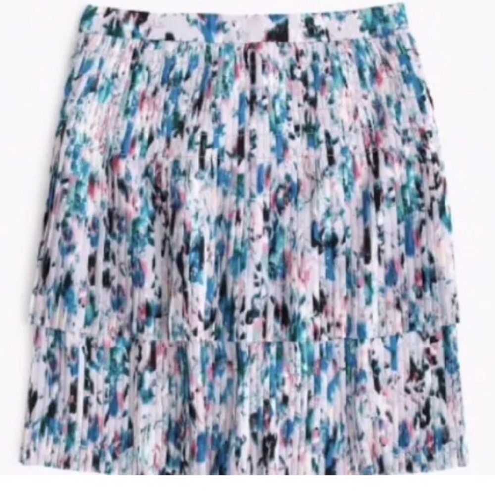 JCrew Watercolor Tiered Pleated Skirt Size 0